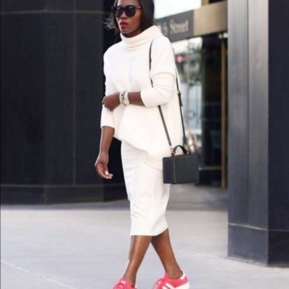 Free People Cream Oversized Ottoman Sweater
